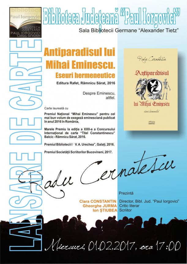 Lansare de carte “Antiparadisul lui Mihai Eminescu”