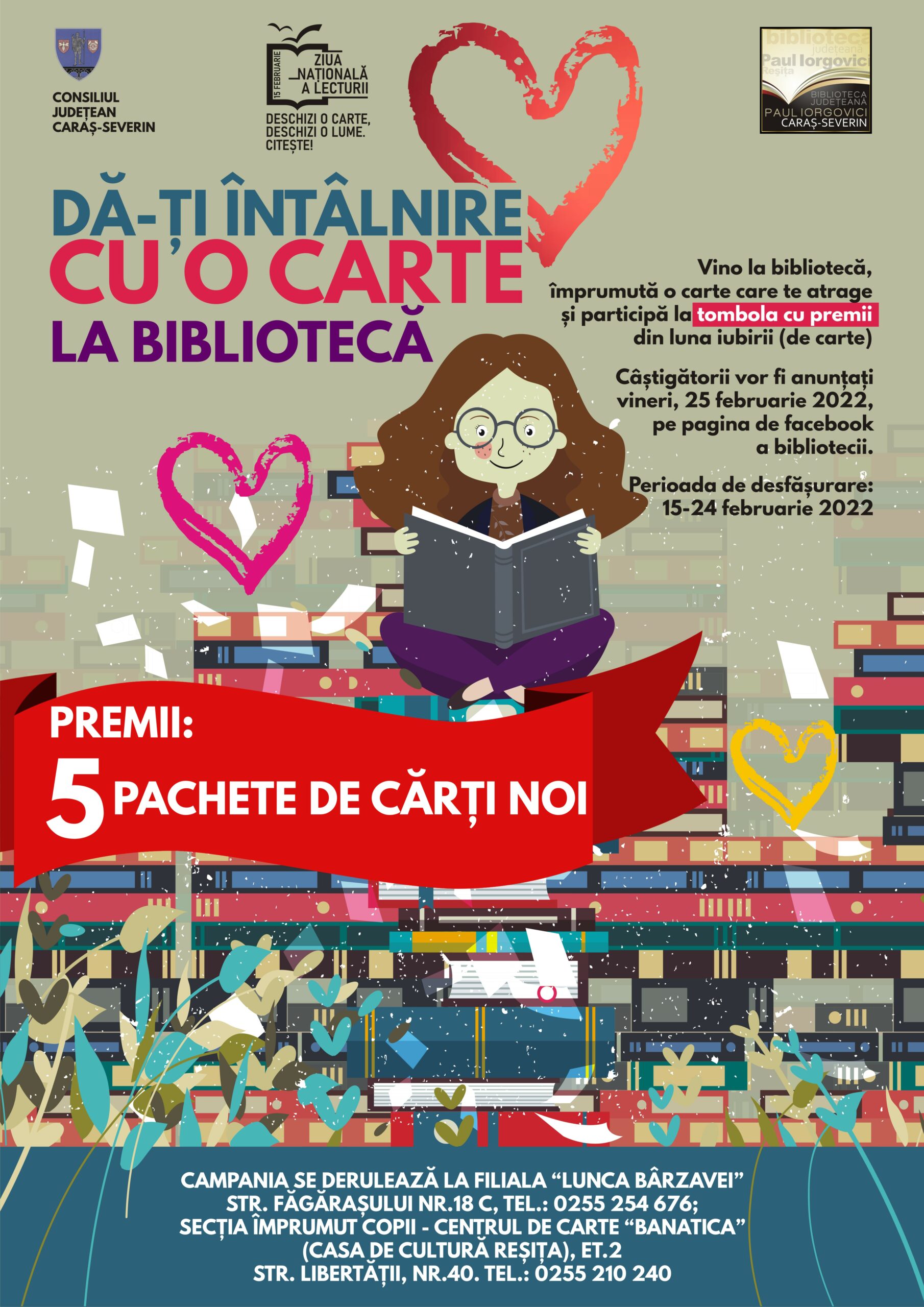 Dă-ți o întâlnire cu o carte la bibliotecă – tombolă cu premii